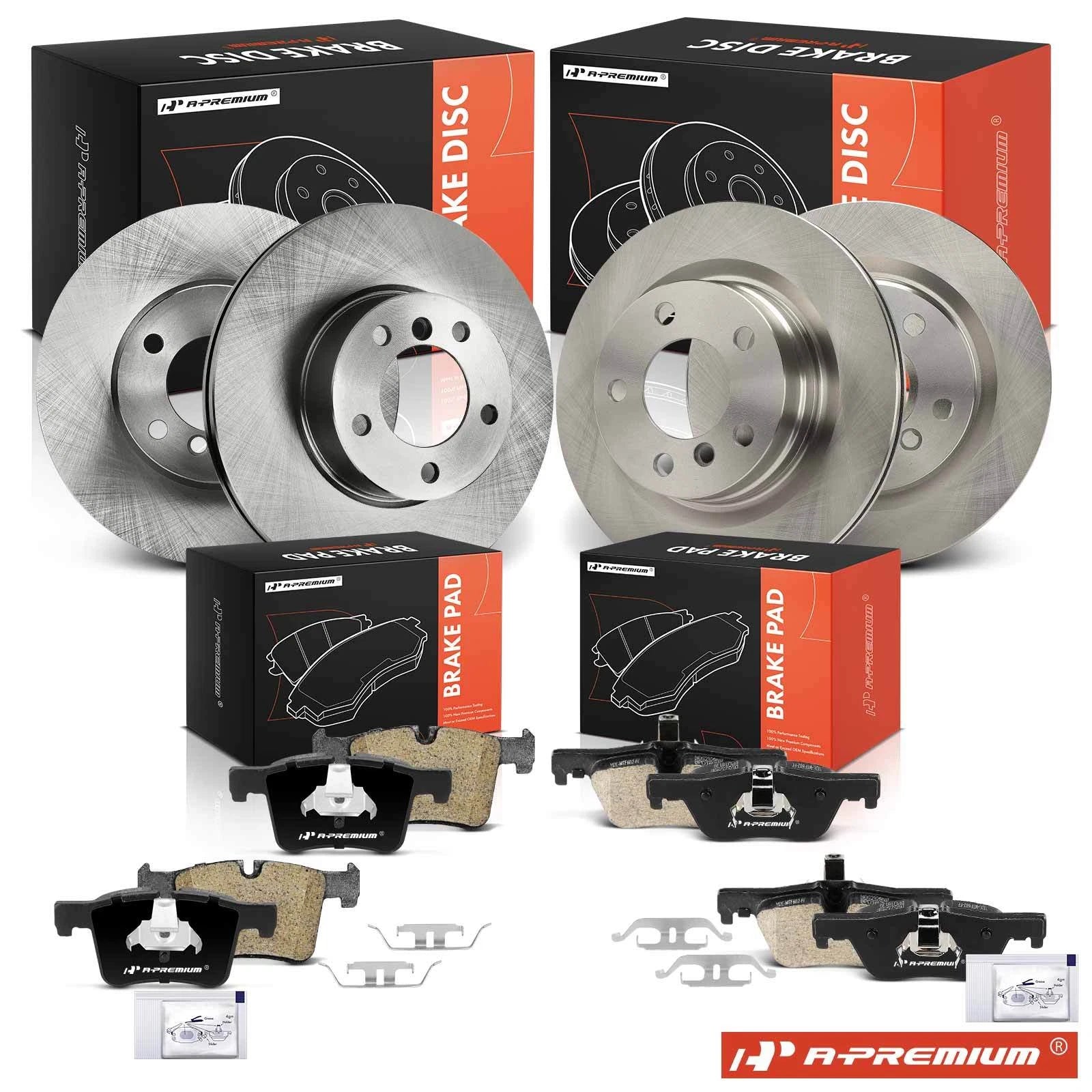 Set of 4 Disc Brake Rotors & Ceramic Pads for BMW 320i 328i (2013–2018)