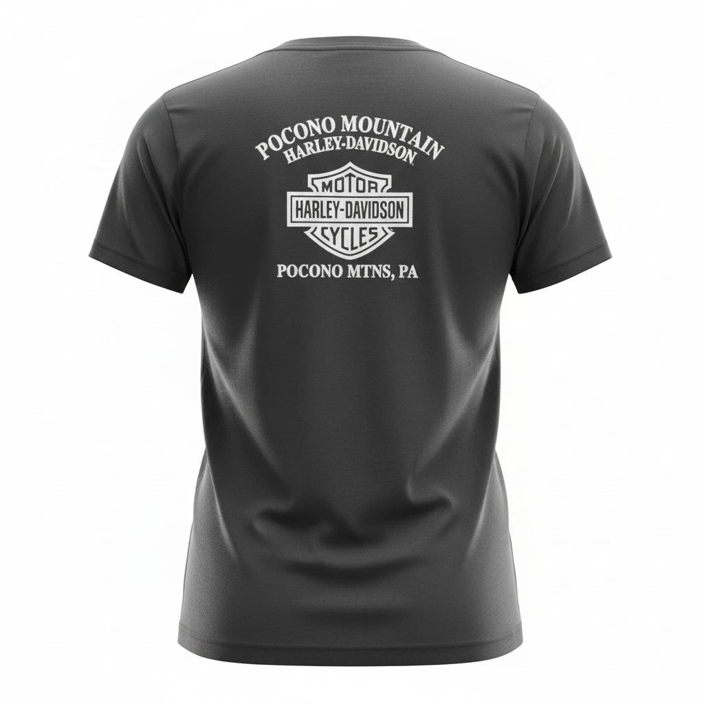 Harley Davidson Women's T-Shirt Black Pocono Mountain Graphic XL (2000–2023)