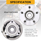 2 Front Wheel Bearing and Hub for Ford F-150 (2000–2003) w/ABS 4x4