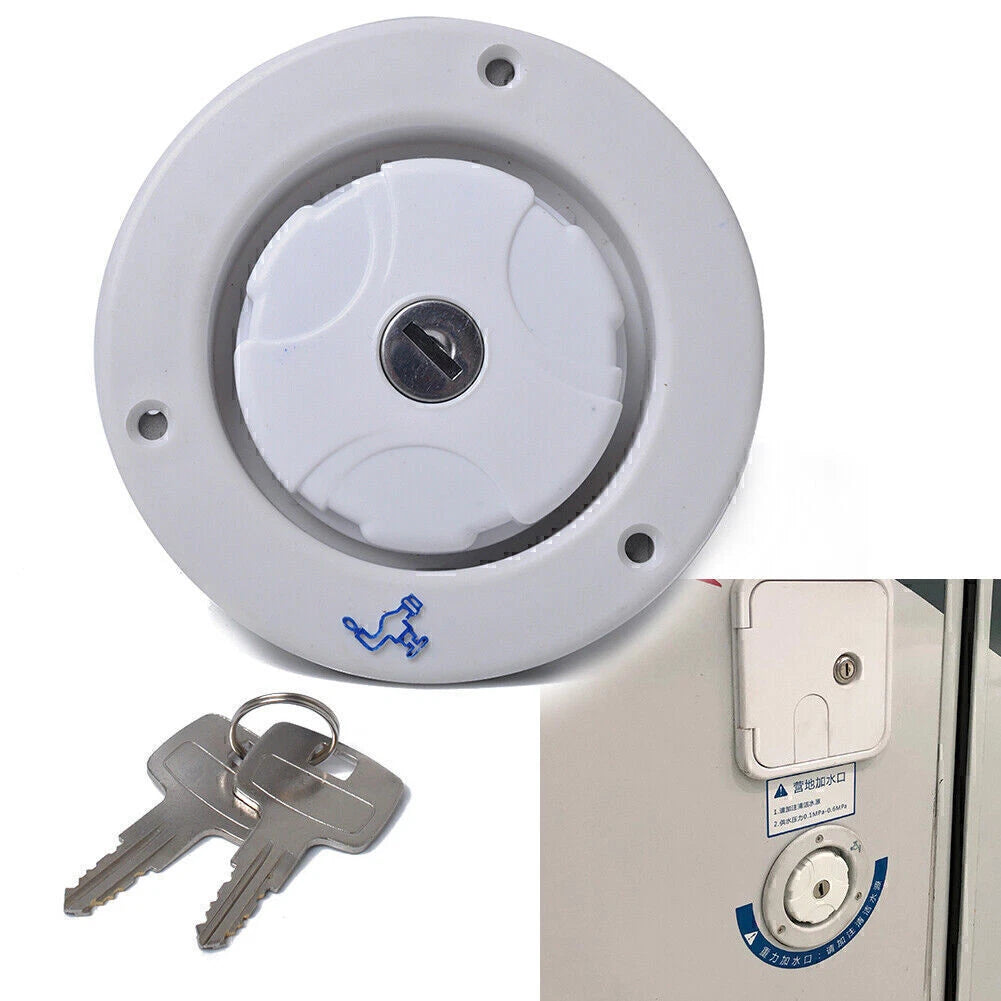 Locking Gravity Water Inlet Fill Dish Hatch for RV Camper Trailer (2010–2023)