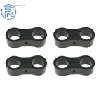 Set of 4 Black Aluminum 6AN Hose Separator Clamps for Oil/Fuel Hose