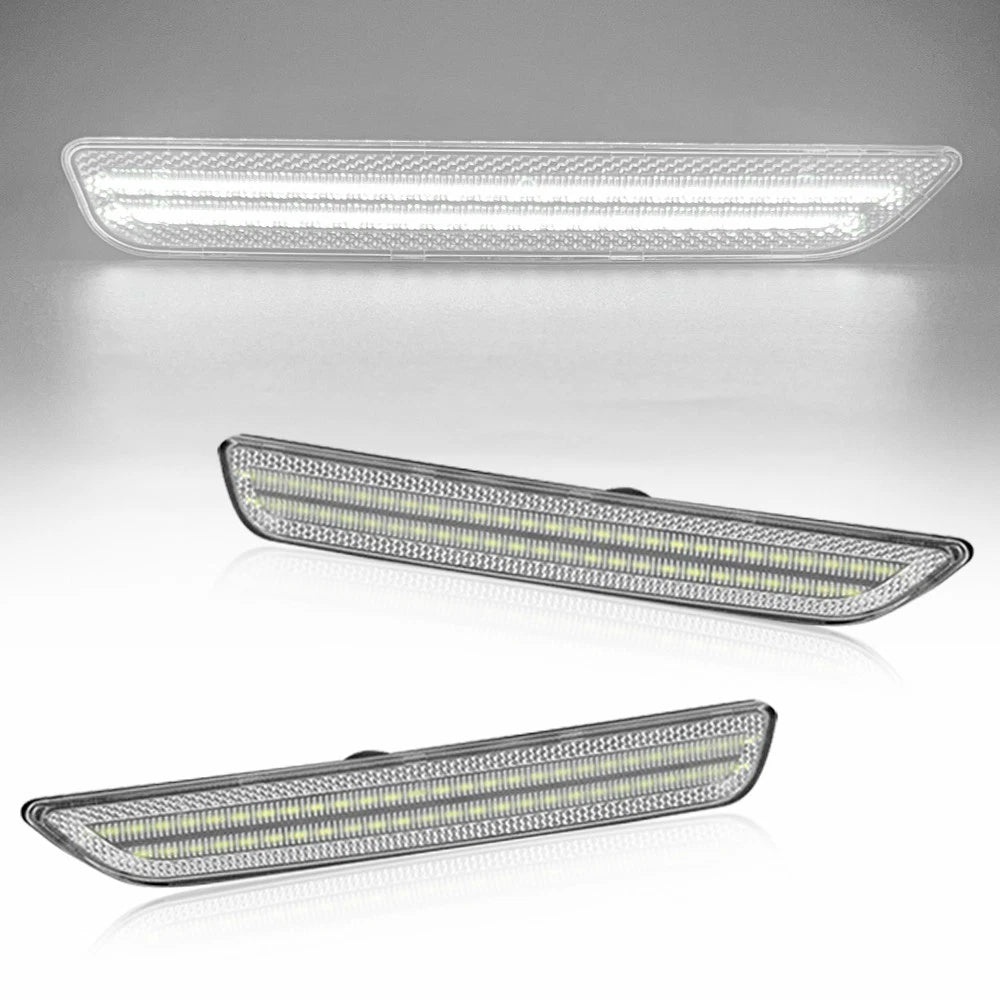 2X AUXITO Rear LED Side Marker Light Clear Lens for Ford Mustang (2010–2014)
