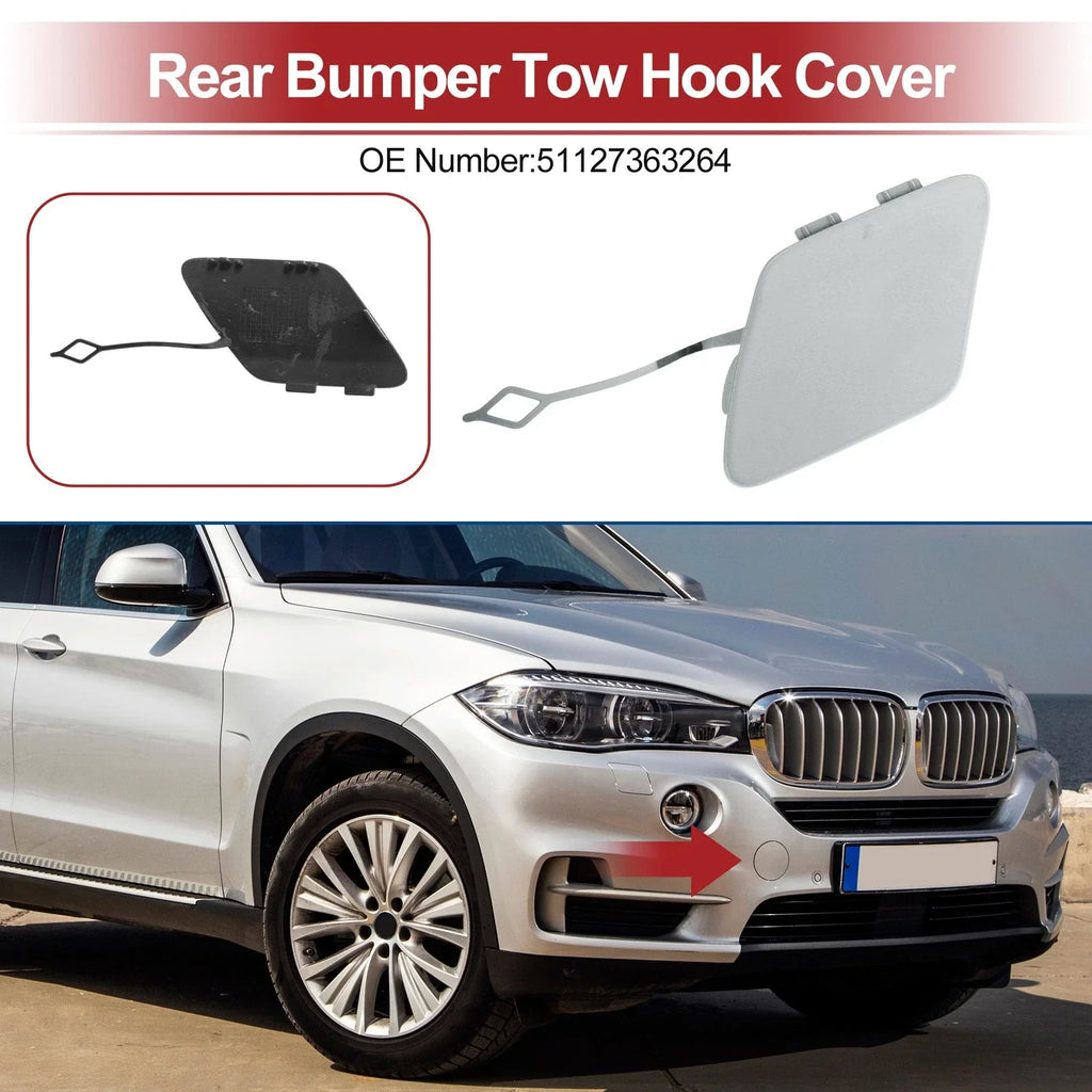 Tow Hook Cover for BMW 428i (2014 - 2016) Silver Tone
