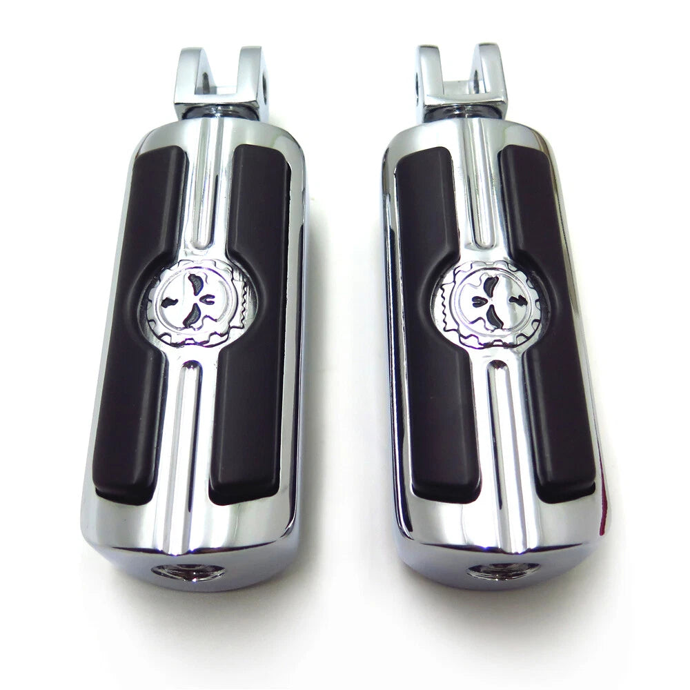 Chrome Gear Skull Footpeg for Suzuki Boulevard M90 (2009–2015)