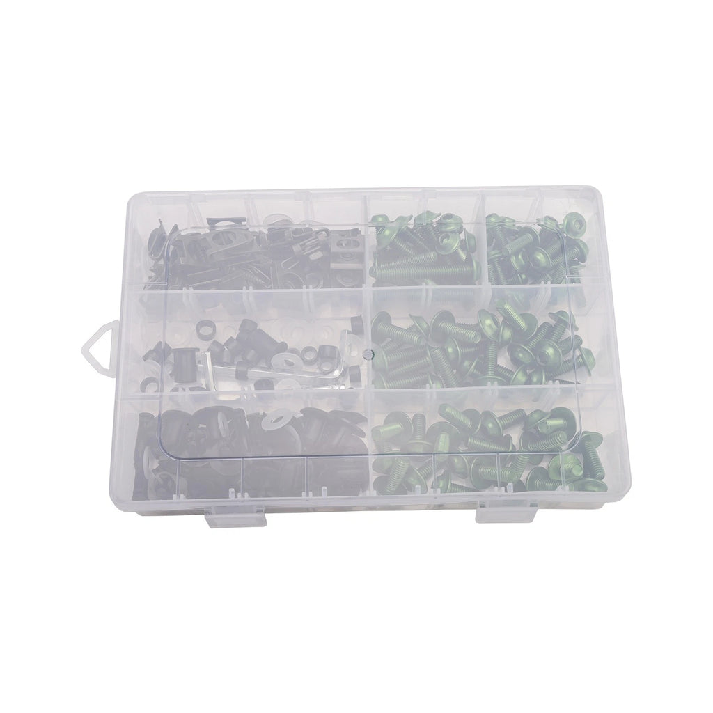 Set of 198 Green Clips & M6 Screws for German M5 Trim Screws