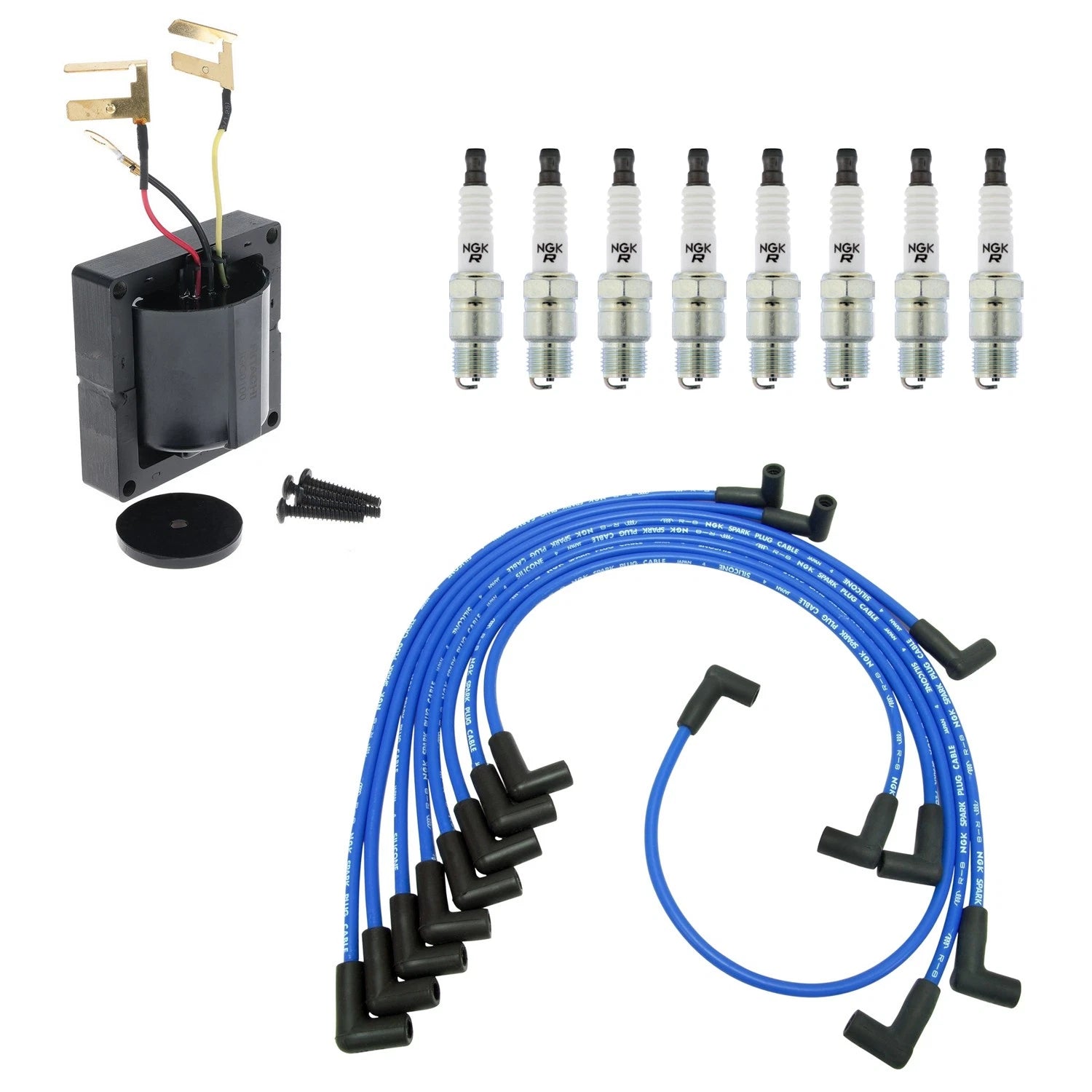 Hitachi Ignition Coils & NGK 8 V-Power Spark Plugs Wire Set for K10 K20 K30
