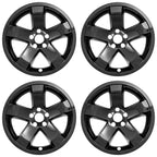 4 18" Black Wheel Skins Hub Caps Full Covers for 2009-2014 Dodge Challenger