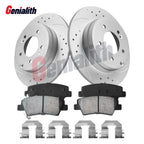 284mm Rear Drilled Rotors + Brake Pads Kit for Kia Cadenza (2014–2016)