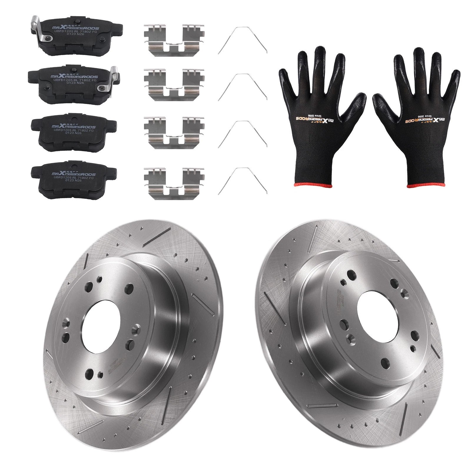 Rear Brake Rotors and Pads Kit for Acura TSX (2009–2014) Honda Accord (2008–2017) S31479