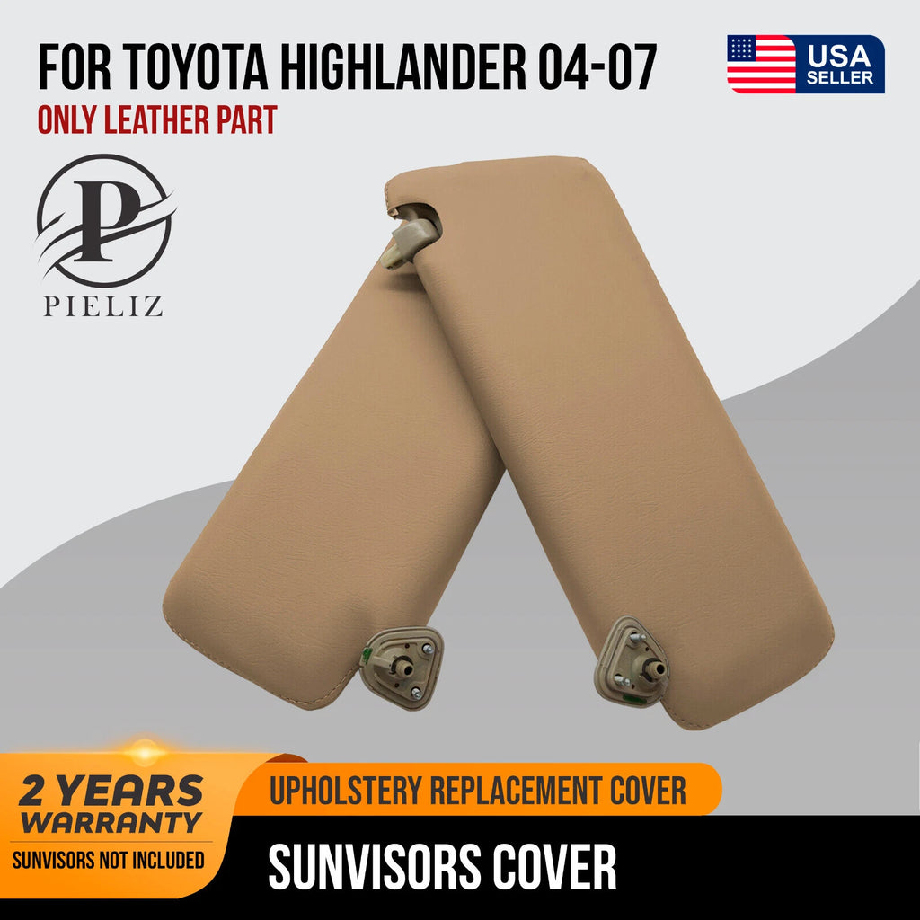 Sunvisors Cover Skin for Toyota Highlander (2004–2007) Beige Tan