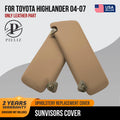 Sunvisors Cover Skin for Toyota Highlander (2004–2007) Beige Tan