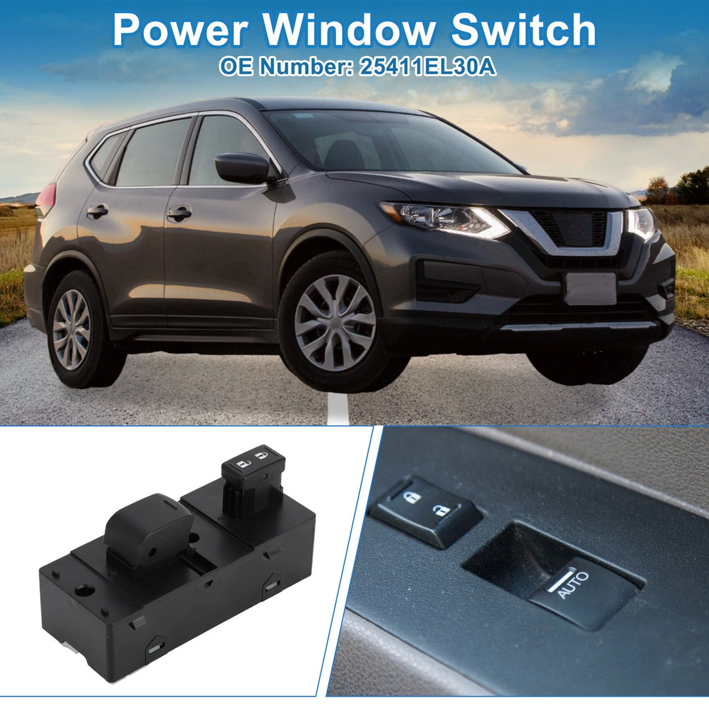 Front Side Power Window Switch for Nissan Rogue Versa (2008–2019) No. 25411EL30A