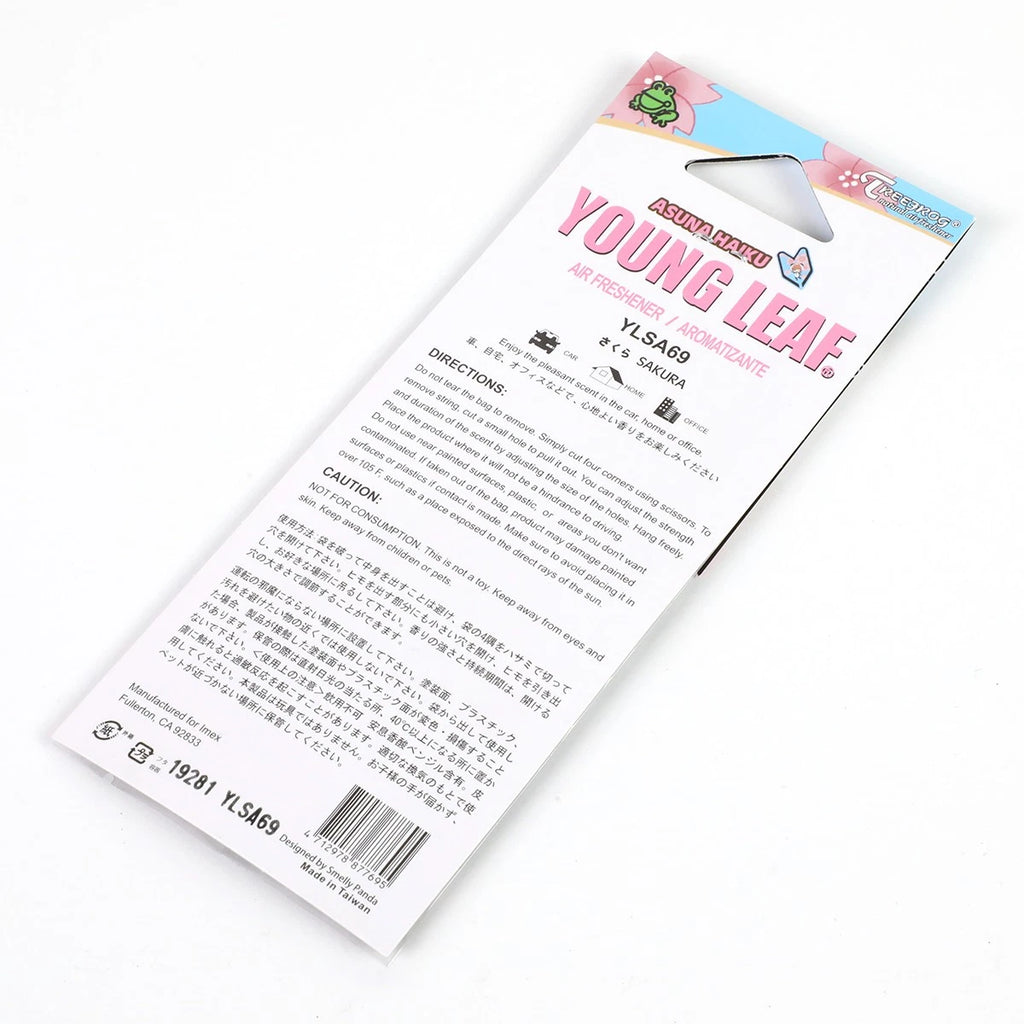 Hanging Air Freshener for Car Office - Treefrog Wakaba Young Leaf Sakura