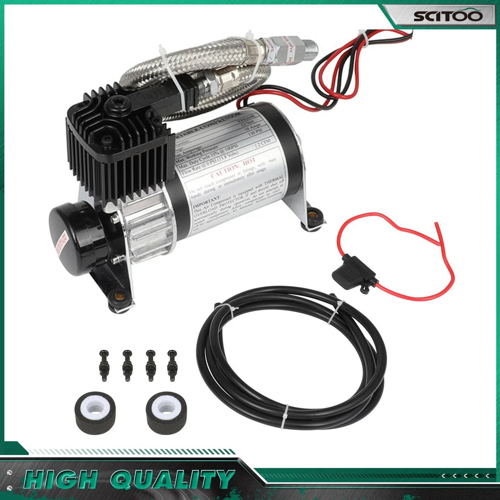 Air Compressor Kit for Train Horns Air Suspension (12V, 130PSI)