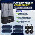 4-Pack White Flat Boat Fender Kit for Boats (24" x 6-7/8" x 2-1/2")