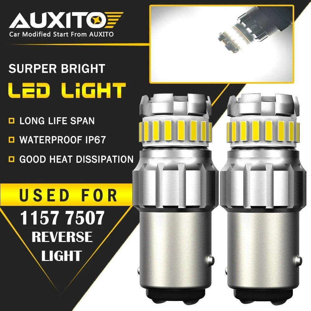 2X 1157 BAY15D LED Tail Stop Brake Light Bulb for AUXITO (6500K)