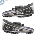 Set of 2 Headlights for Hyundai Elantra (2019–2020) Black Housing Halogen