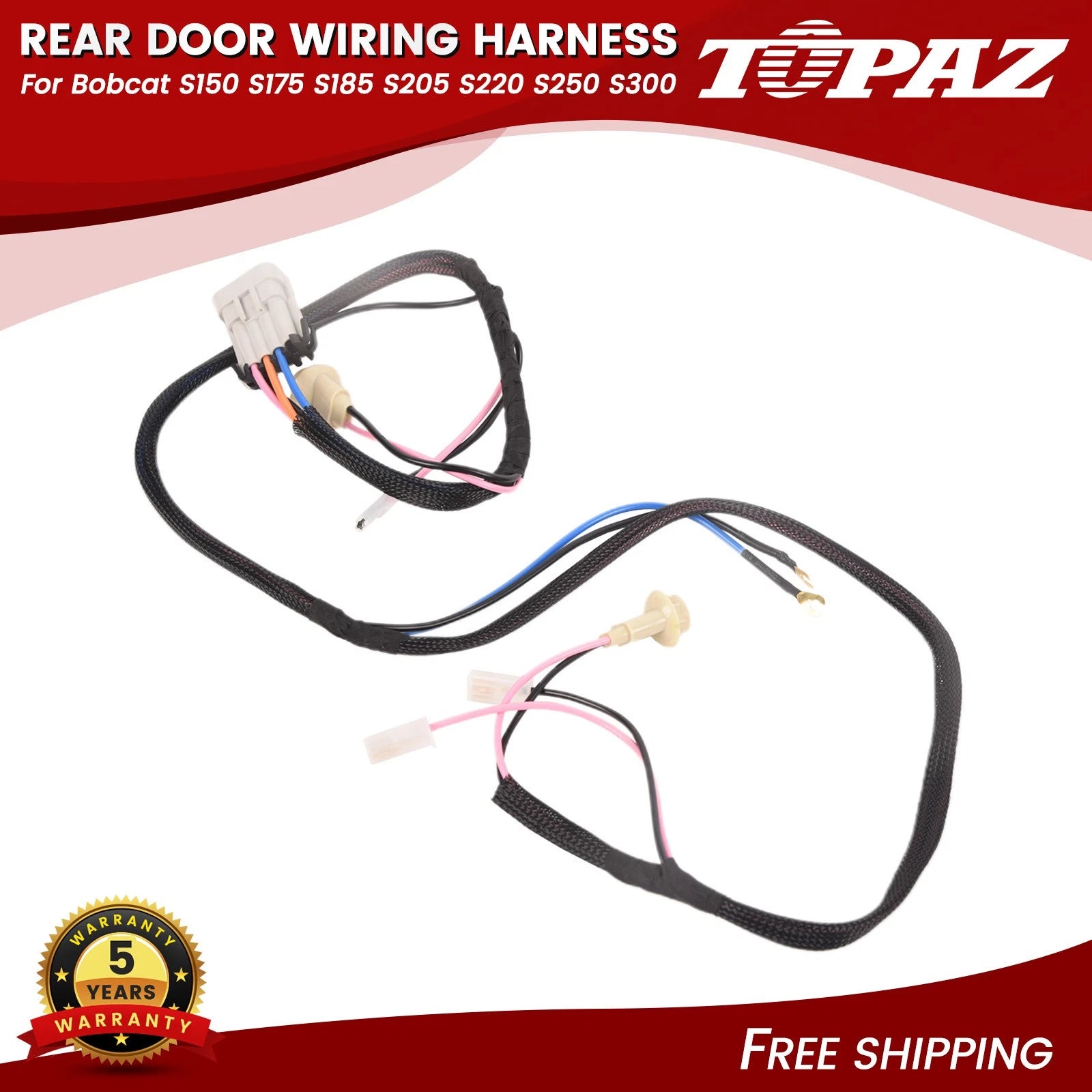 Rear Door Wiring Harness for Bobcat S150 S175 S185 S205 S220 S250 S300 (2000–2023)