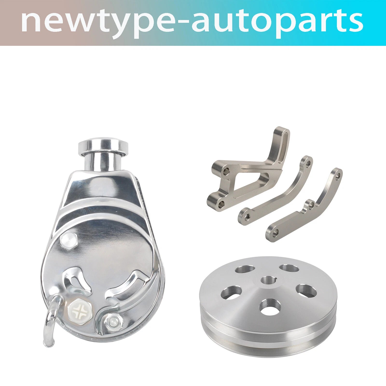 Saginaw Power Steering Pump & Keyway Pulley Bracket Kit for Small Block Chevy