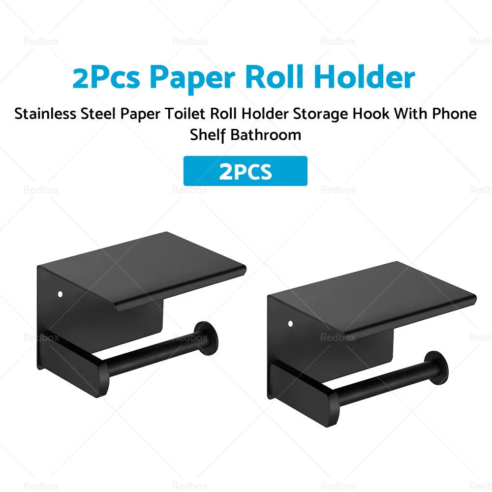 Stainless Steel Toilet Paper Holder with Phone Shelf for Bathroom (109HG008X2)