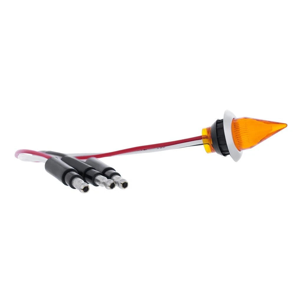 LED Mini Spike Light Amber Lens Dual Function for SS Bezel Clearance Marker (—)