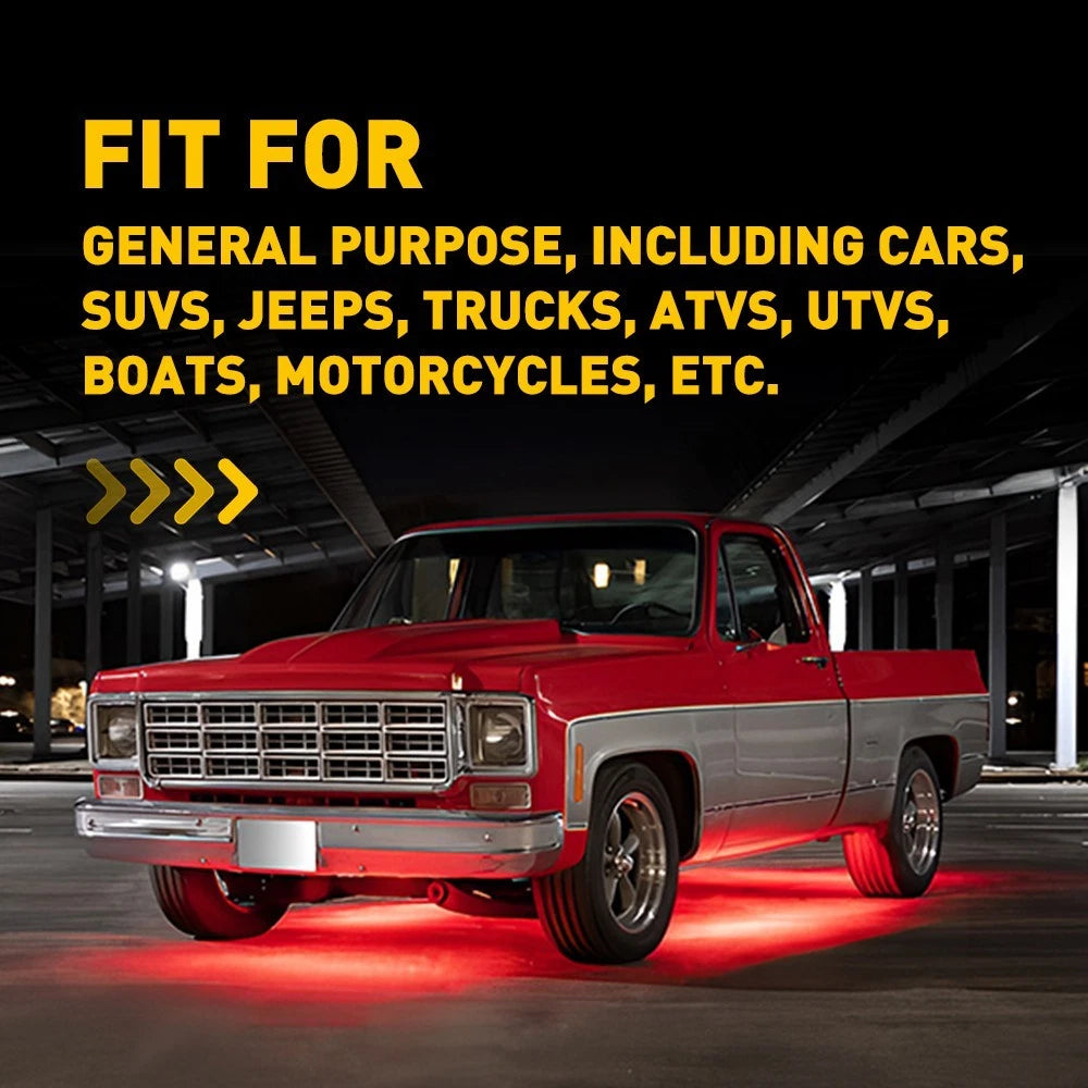 8PCS LED Red Underglow Rock Lights for SUV Jeep ATV UTV