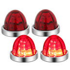 Set of 4 Chrome Red LED Side Marker Lights for Universal Vehicles
