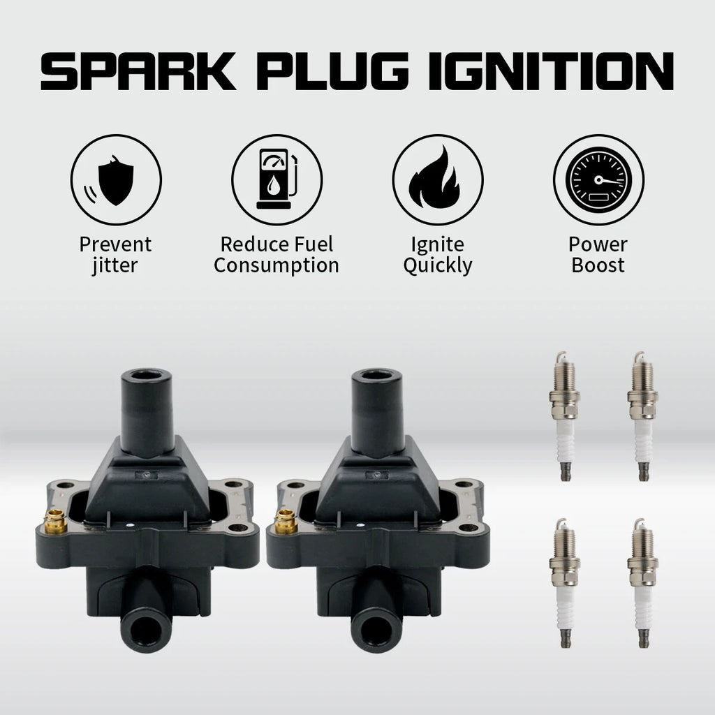 2 Ignition Coils + 4 Spark Plugs for Mercedes-Benz C280 C36 AMG E320 S320 (1994–2002) UF527
