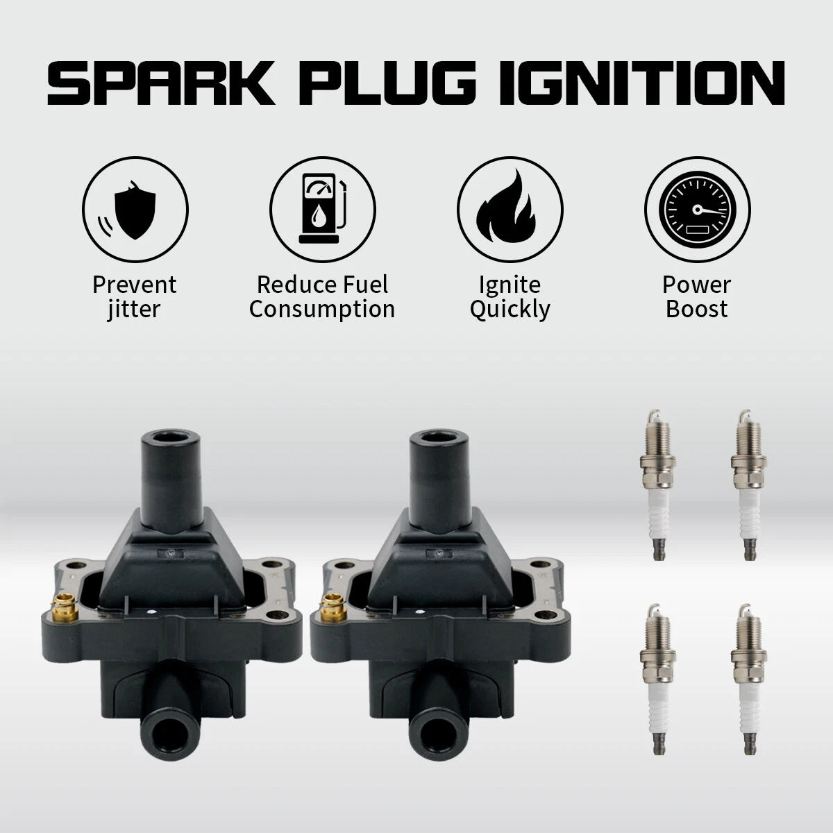 2 Ignition Coils + 4 Spark Plugs for Mercedes-Benz C280 C36 AMG E320 S320 (1994–2002) UF527