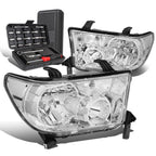 Pair of Chrome Clear Side Headlights for Tacoma Sequoia (2007–2013)