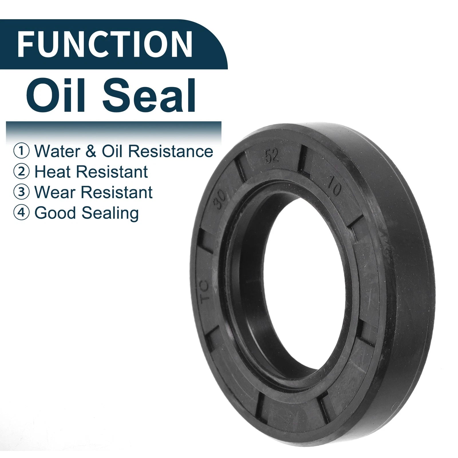 Set of 5 Oil Seal Rotary Shaft Seal NBR Rubber 30x52x10mm