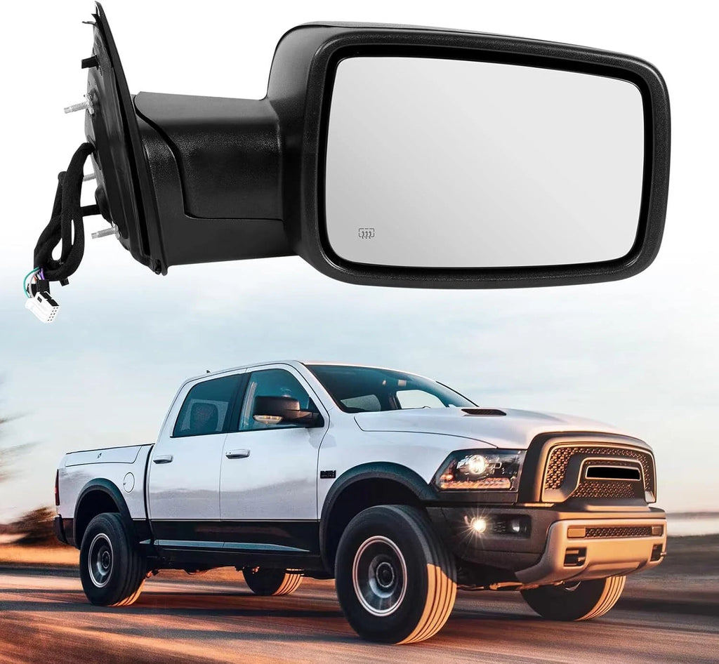 Right Side Mirror Cover for Ram 1500 (2013–2019) - Power Folding, Black, Signal