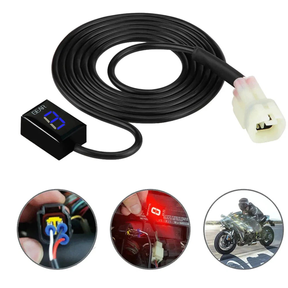 Blue LED Gear Indicator for Kawasaki ZX-6R Ninja 650 Versys 650 1000 (2006–2023)