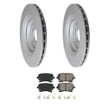 Set of 4 Hella Rear Rotors & Akebono EURO Ceramic Brake Pads for Audi A6 Quattro