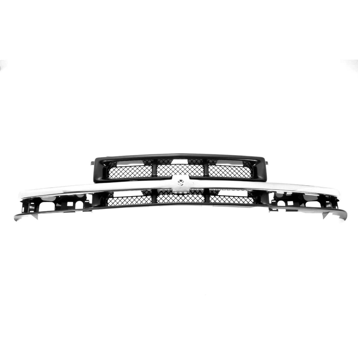 Replacement Black Grille Includes Chrome Molding Center Bar-See Compatible Chart