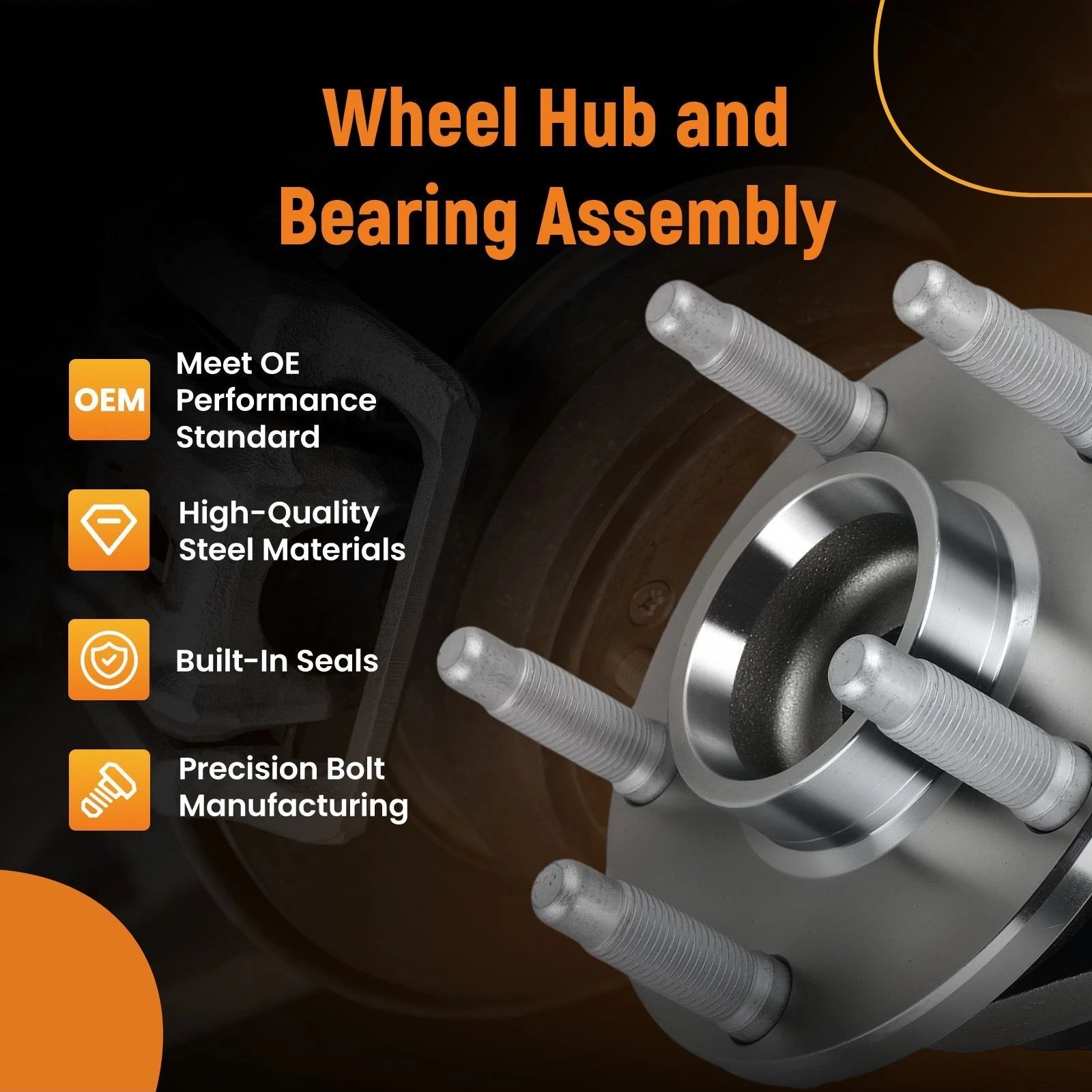 Front Wheel Bearing Hub for Caprice Sedan (2011–2013) 513280 BR930782 5-Stud