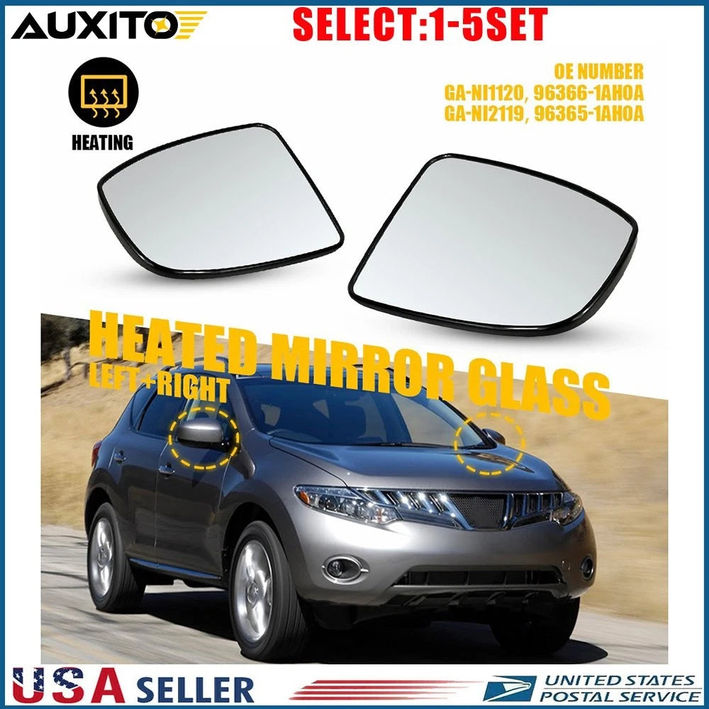 Set of 2 Heated Mirror Glass for Nissan Murano (2009–2014) GA-NI1120