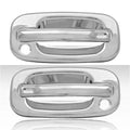 2dr Door Handle Cover Set w/Passenger Keyhole for 1999-06 GMC Sierra - Chrome
