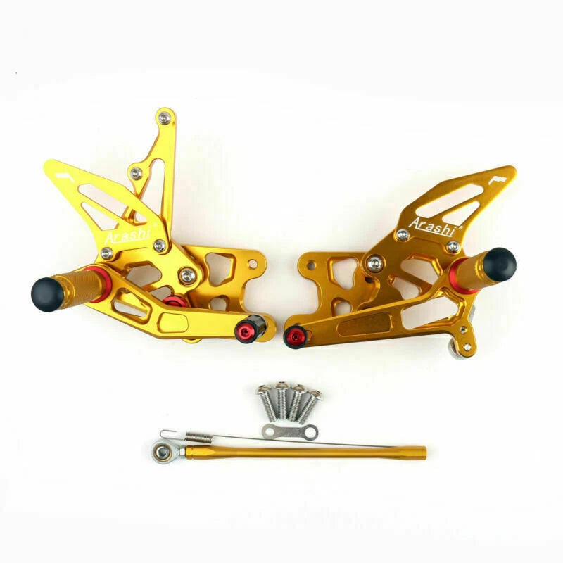 Adjustable Rearset for Suzuki GSXR GSX-R 1000 (2007–2008) - Aluminum Gold