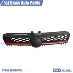 Front Grille with Red Trim for Volkswagen MK7 Golf/GTI (2015-2016)