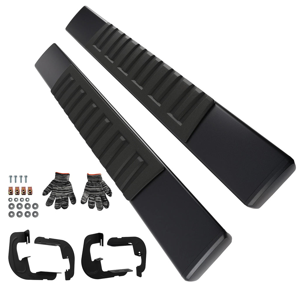 Black Side Step Running Boards for Silverado Sierra HD (2007–2019)