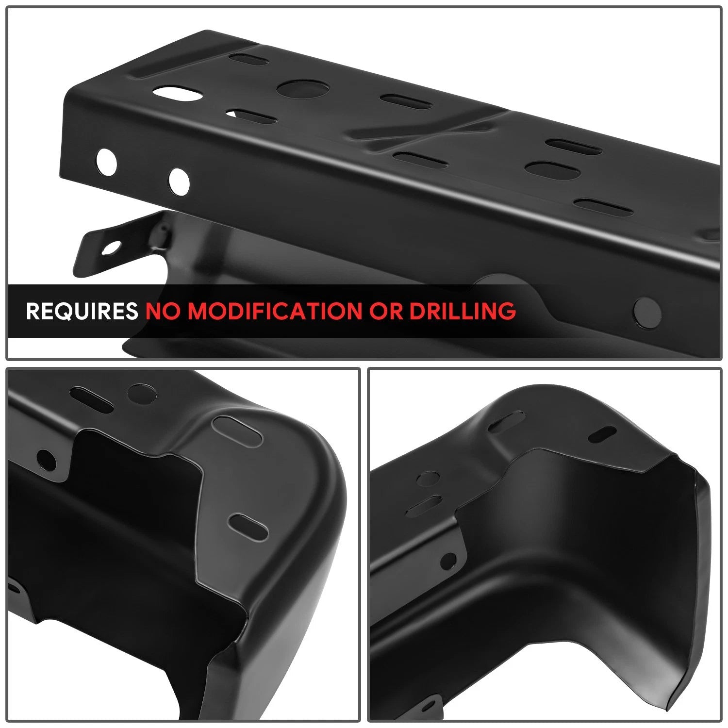 Bumper End Cap for Ford F-150 (2021–2024) Black, Factory Style, w/o Sensor Hole