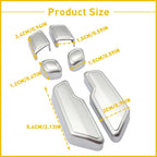 Set of 2 Silver Door Seat Adjust Button Switch Covers for Mercedes-Benz W212 (2009–2016)