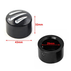 Black  Front Cut Axle Nut Cap Covers for Harley Softail Touring