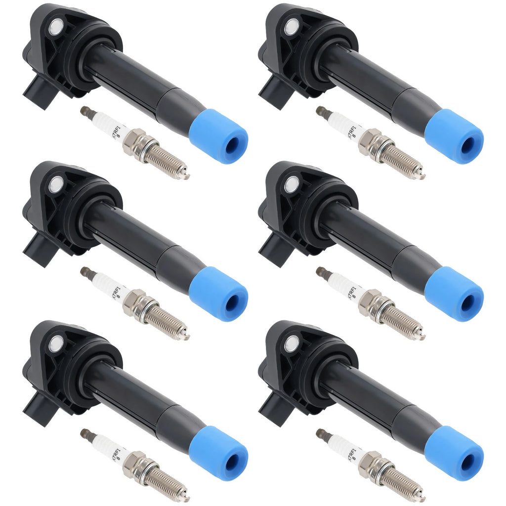 Pack of 6 Ignition Coils + Spark Plugs for Acura RDX ZDX Honda Pilot V6 UF624