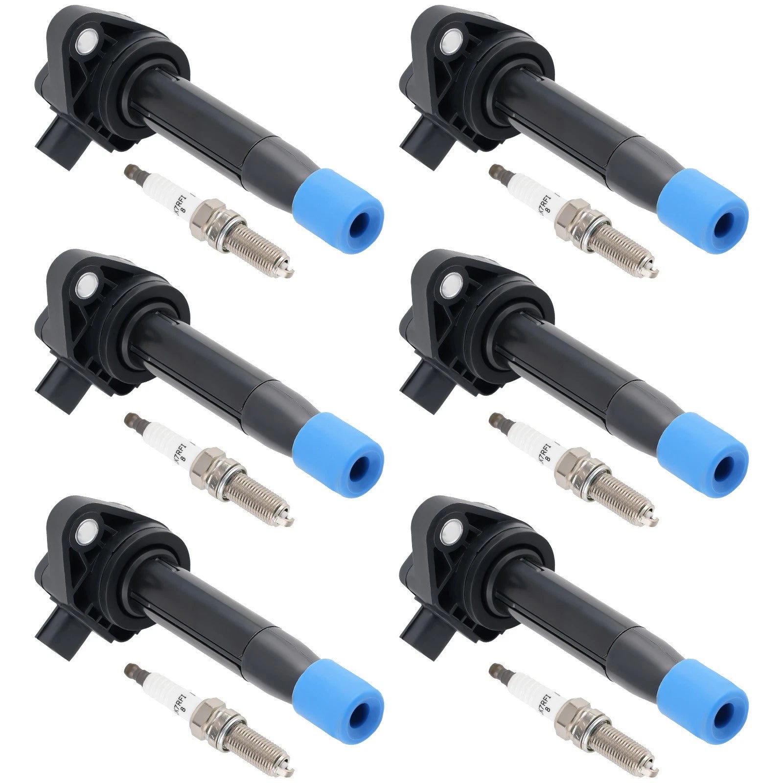 Pack of 6 Ignition Coils + Spark Plugs for Acura RDX ZDX Honda Pilot V6 UF624