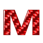 M Carbon Red Letter Decals Stickers for Car Badge Emblem