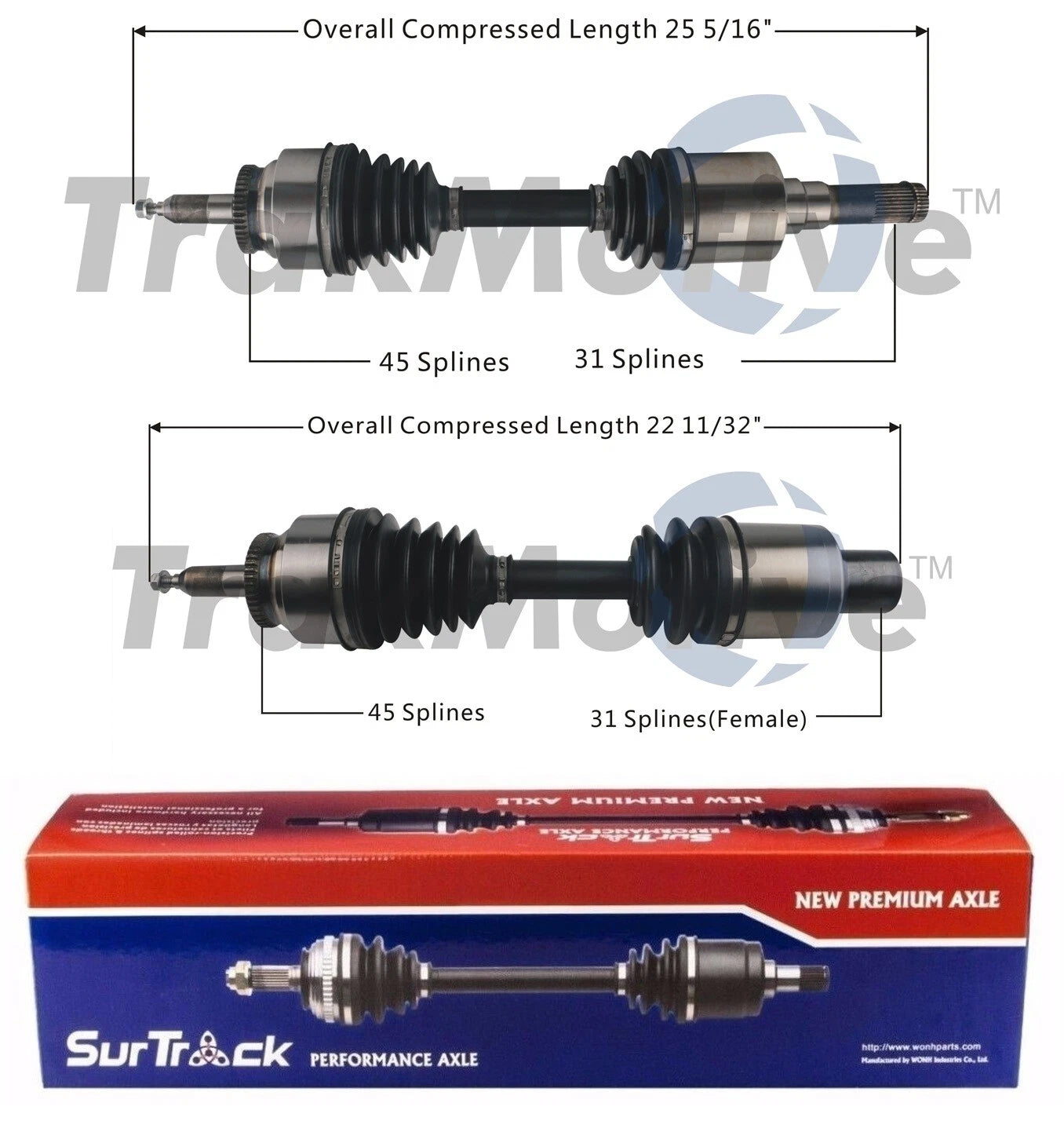 Set of 2 Front CV Axle Shafts for Ford F-150, Lincoln Navigator (2004–2020)