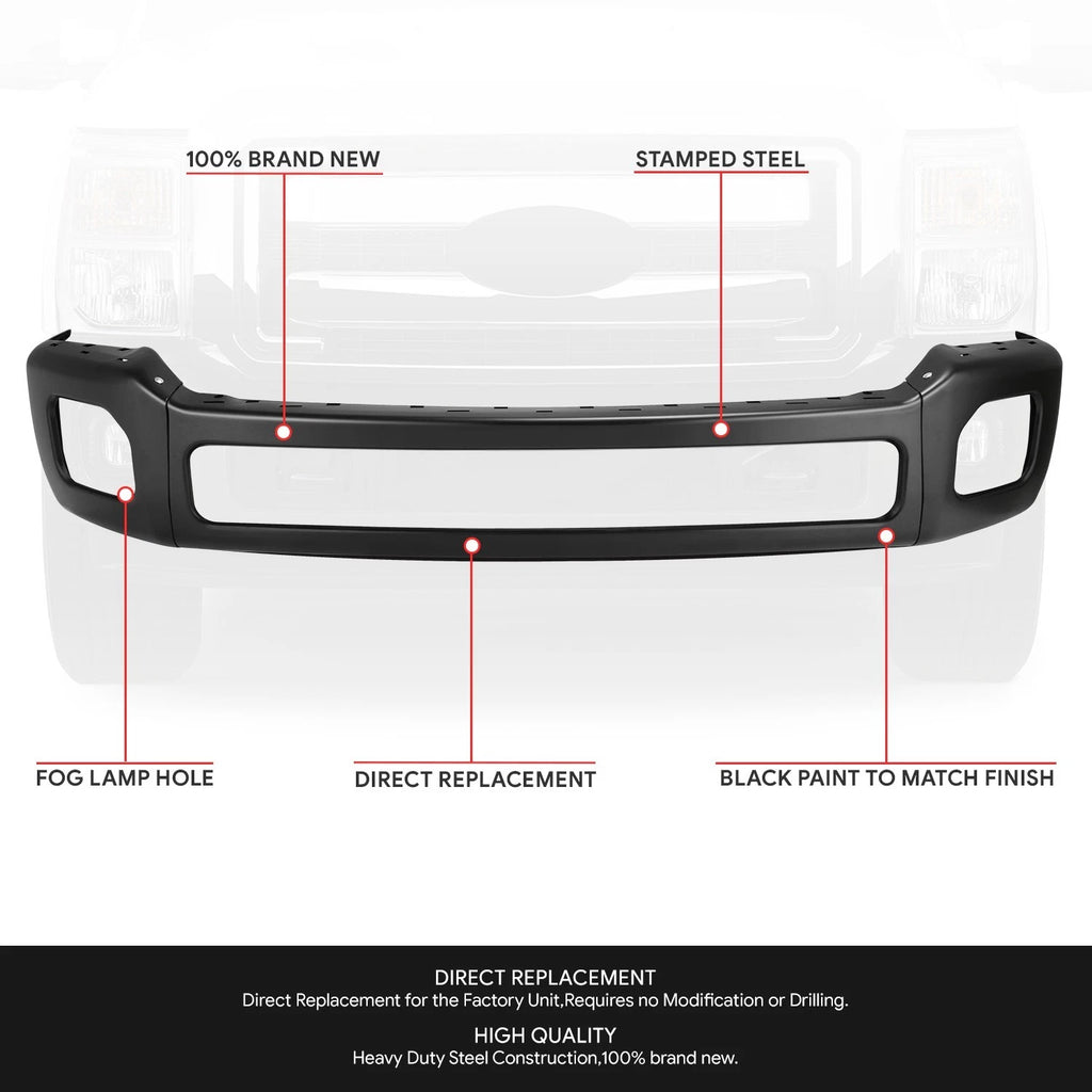 Front Bumper Face Bar for Ford F250 F350 Super Duty (2011–2016)