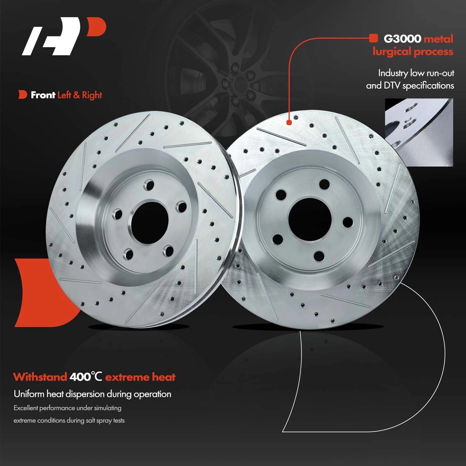 Front Drilled Brake Rotors for Jeep Grand Cherokee (2011–2023)